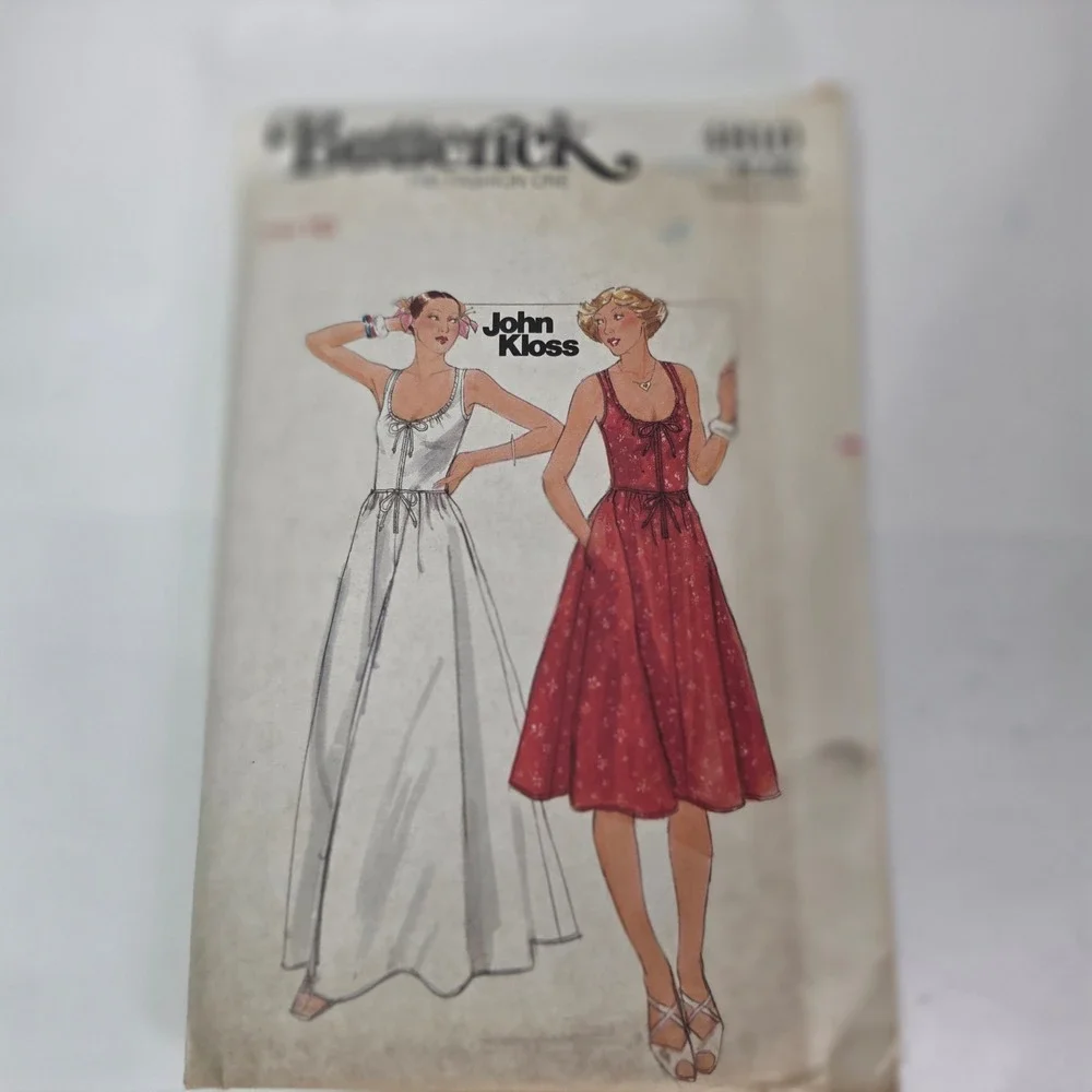 Vtg 70s Butterick 4810 John Kloss Dress Pattern Sz 10 Boho Maxi Slip Uncut